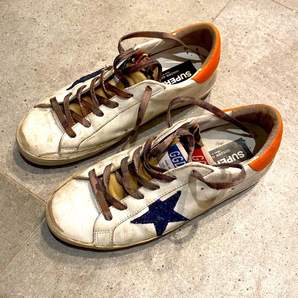 Golden Goose  superstar size 39. White/blue/orange